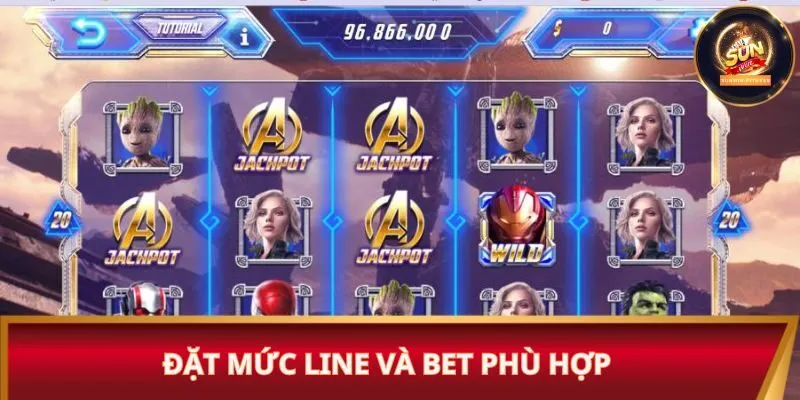 Đặt mức line và bet phù hợp